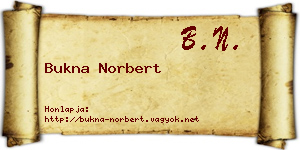 Bukna Norbert névjegykártya